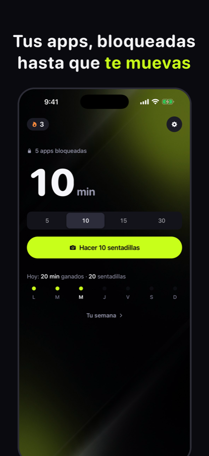 Pantalla de inicio de Squatea